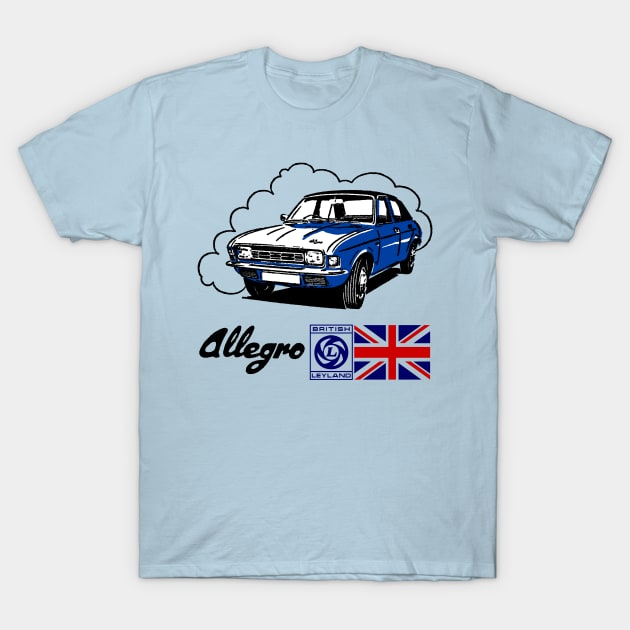 AUSTIN ALLEGRO - in blue T-Shirt by Throwback Motors